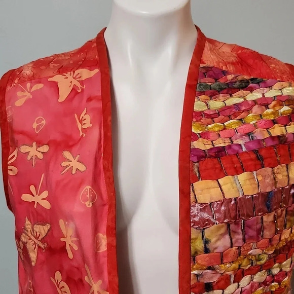 Homemade Red and Yellow Quilted Vest - Picture 3 of 13